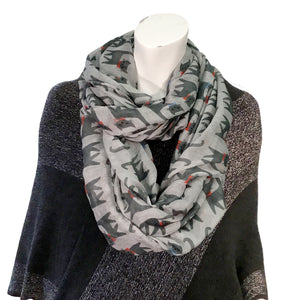 Ladies Fashion Infinity Scarf, Cat Print