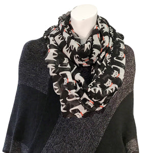 Ladies Fashion Infinity Scarf, Cat Print