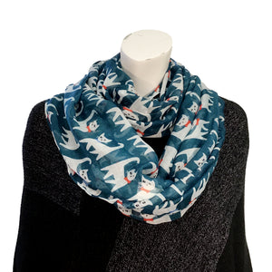 Ladies Fashion Infinity Scarf, Cat Print