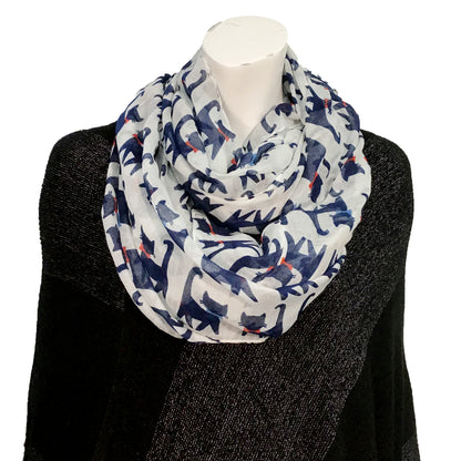 Ladies Fashion Infinity Scarf, Cat Print