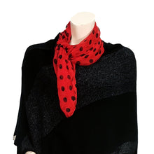 Load image into Gallery viewer, Chloe Ladies Fashion Infinity Scarf, Red/Dot
