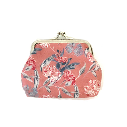 Floral Coin Purse with Metal Clasp, 6 Styles