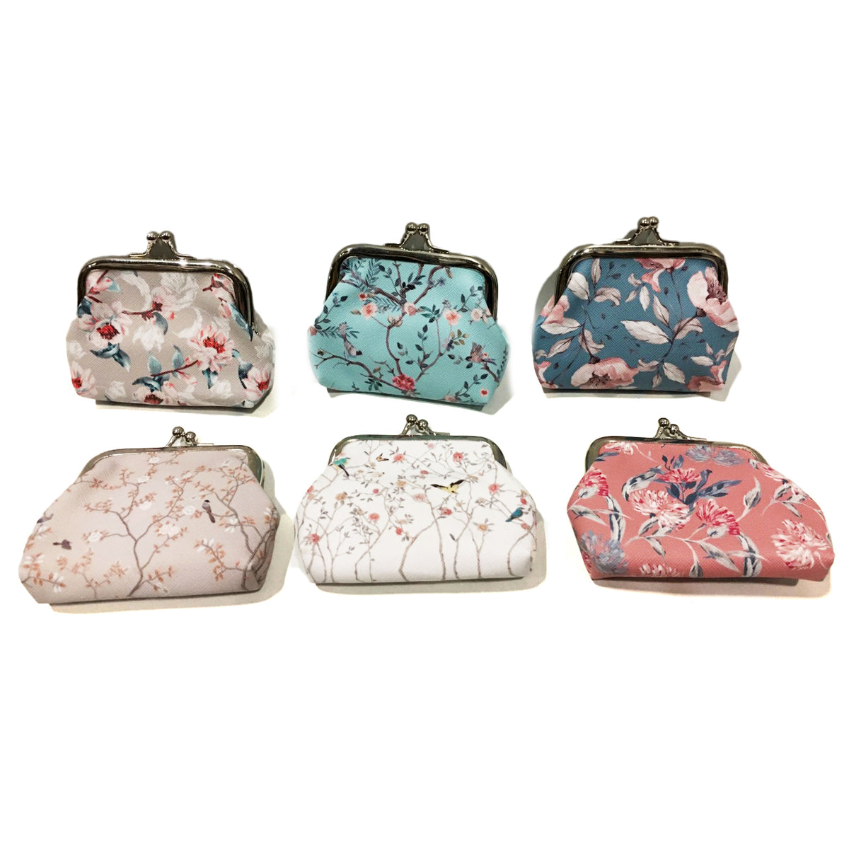 Floral Coin Purse with Metal Clasp, 6 Styles