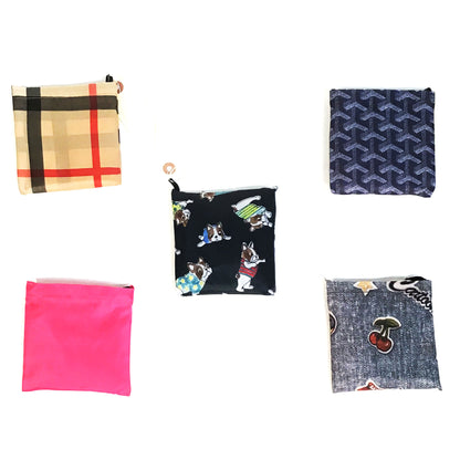 Nylon Fold-Up Bag with Snap, 15in x 14in, Assorted