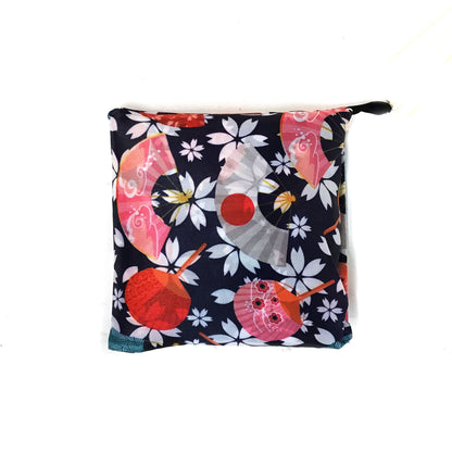 Nylon Fold-Up Bag with Snap, 15in x 14in, Assorted
