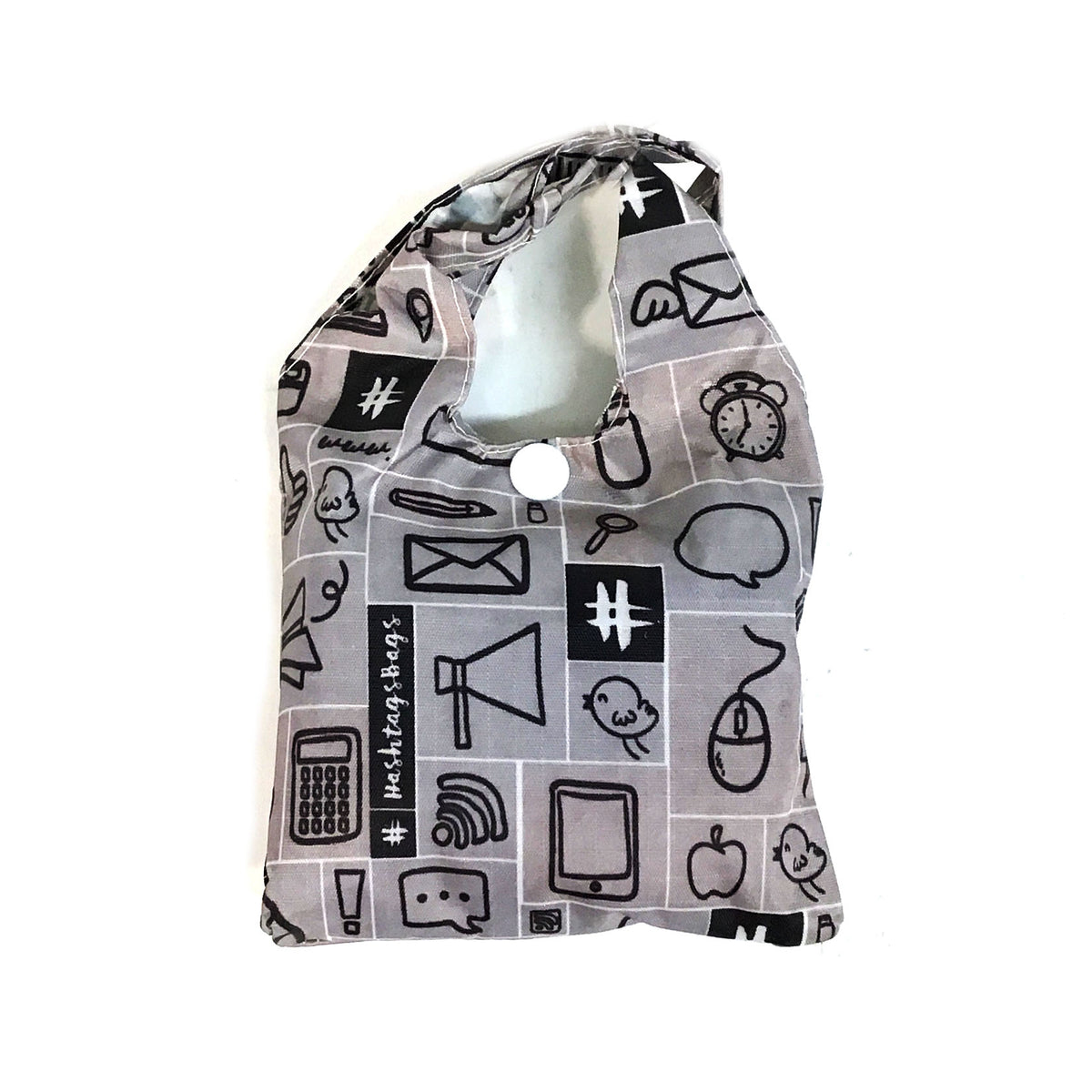 Nylon Fold-Up Bag w/ Handle, 15in x 14in, Assorted