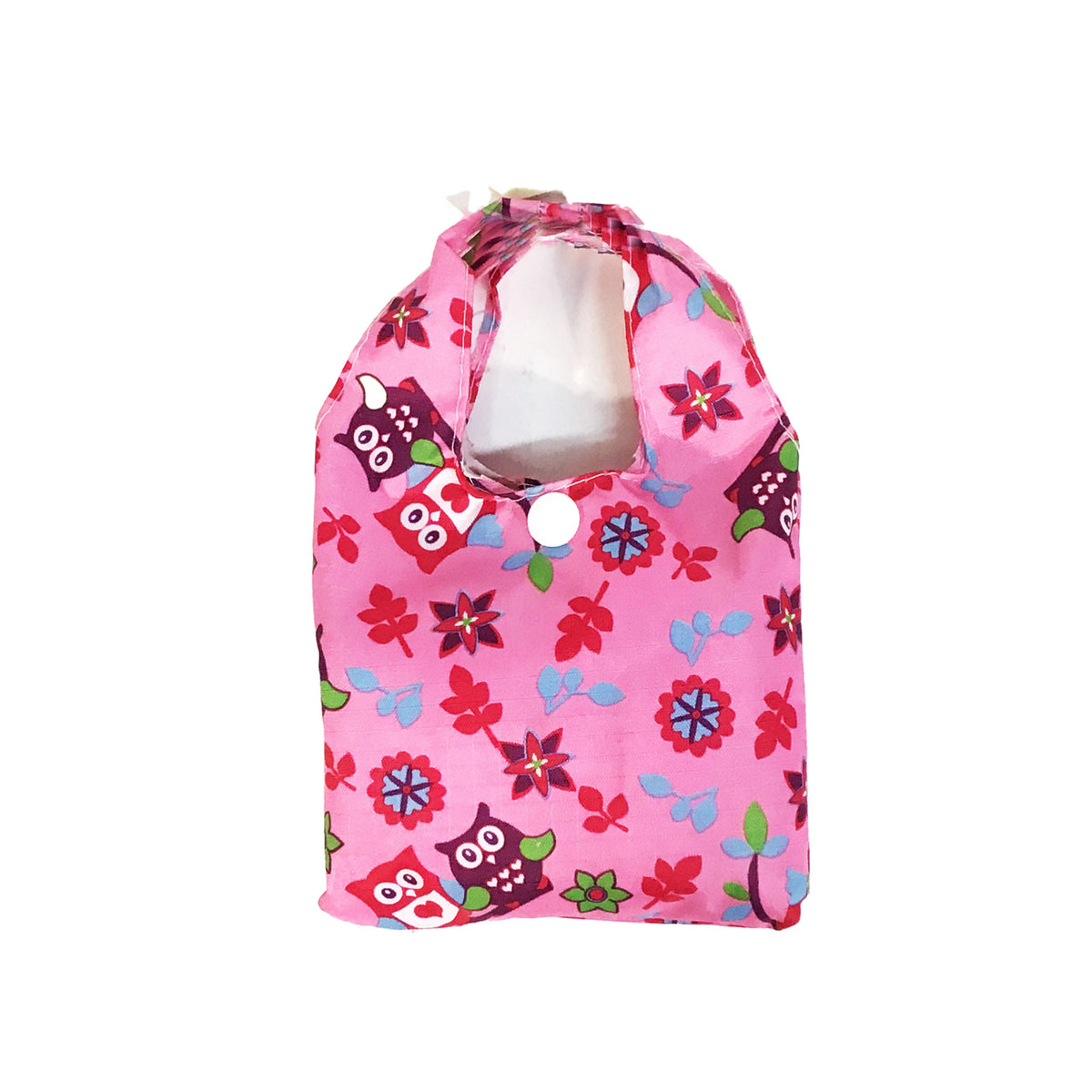 Nylon Fold-Up Bag w/ Handle, 15in x 14in, Assorted
