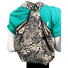 Load image into Gallery viewer, Floral Pattern Backpack, Navy/Tan
