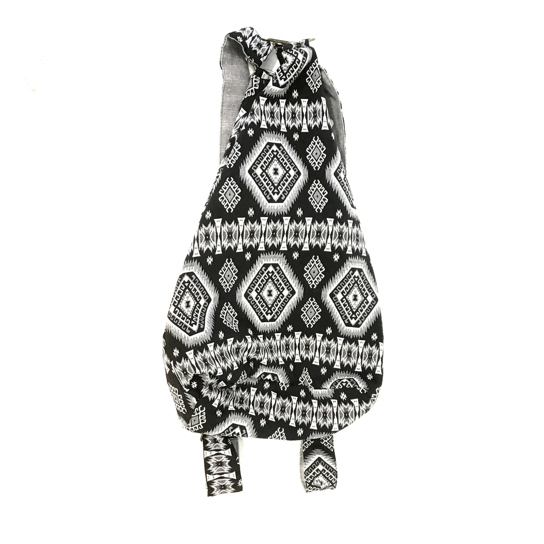 Aztec Pattern Backpack, Black & White