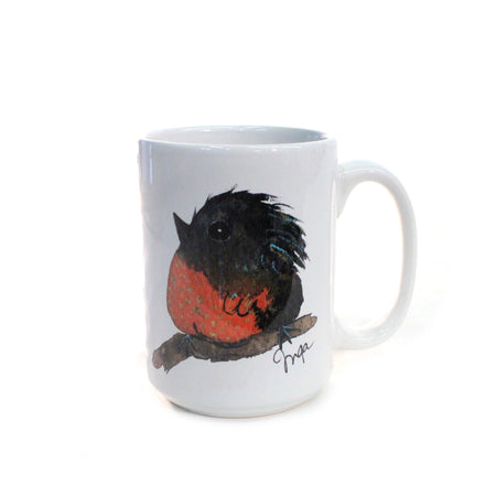 Inga Bird Series Ceramic Mug, Black/Orange
