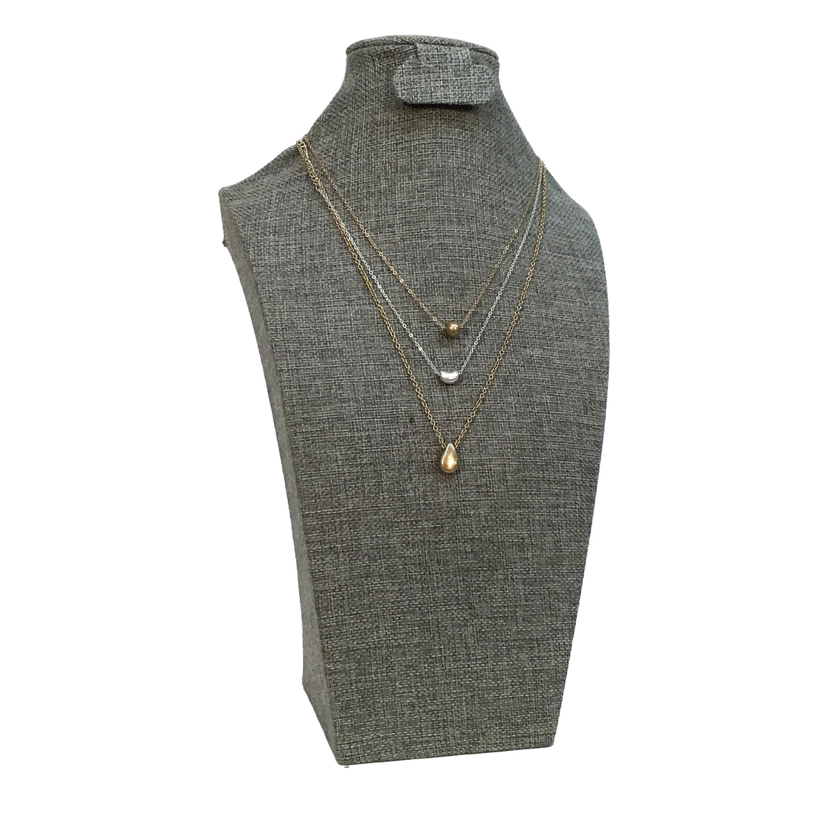 Hanna 3-Piece Two Tone Ball/Teardrop Necklace Set