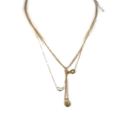 Hanna 3-Piece Two Tone Ball/Teardrop Necklace Set