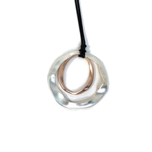Load image into Gallery viewer, Twisted Circles Pendant Necklace, Rose Gold/Silver
