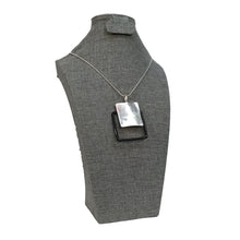 Load image into Gallery viewer, Double Square Pendant on Cord Necklace, Silver
