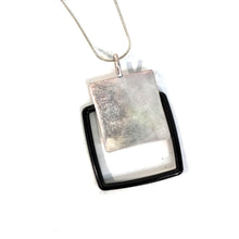 Load image into Gallery viewer, Double Square Pendant on Cord Necklace, Silver
