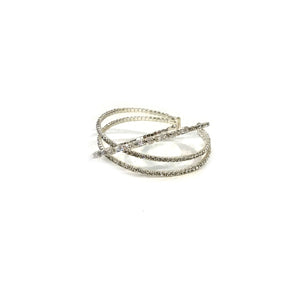 Mimosa 3 Strand Baguette Wire Bracelet, Silver
