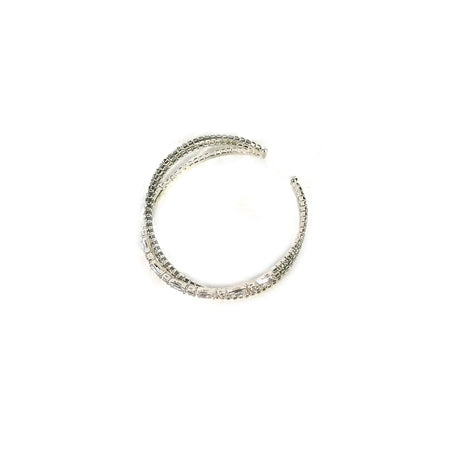 Mimosa 3 Strand Baguette Wire Bracelet, Silver