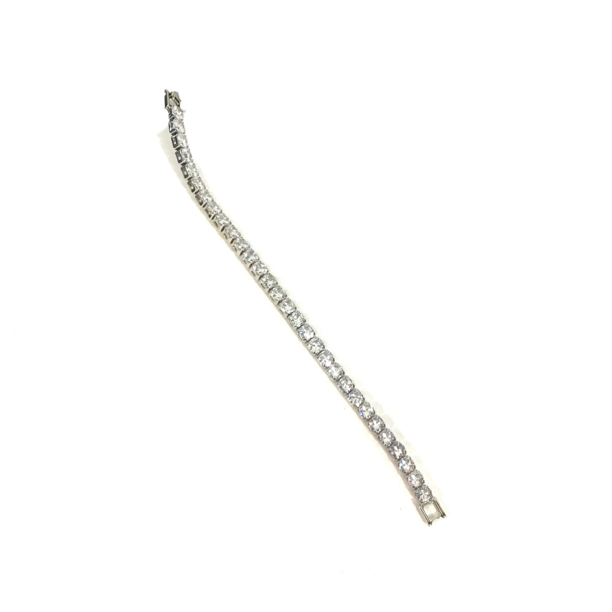 5mm Square CZ Tennis Bracelet, Silver