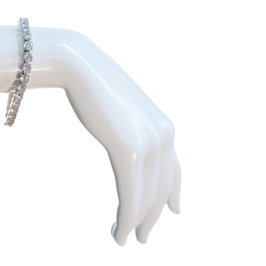 5mm Square CZ Tennis Bracelet, Silver