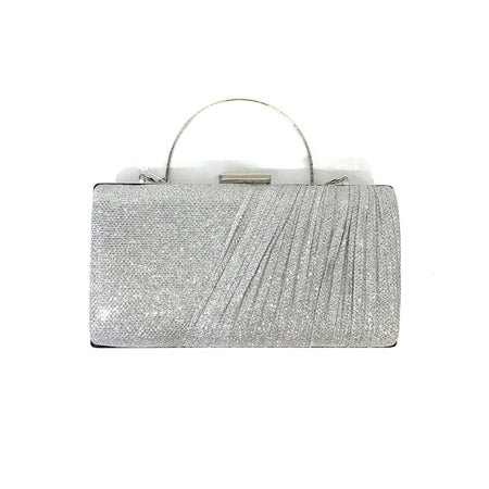 Maxine Hard Shell Evening Clutch, Silver