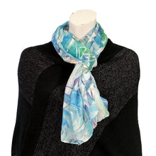 Load image into Gallery viewer, Darcey Ladies Fashion Rose Print Scarf, Blue
