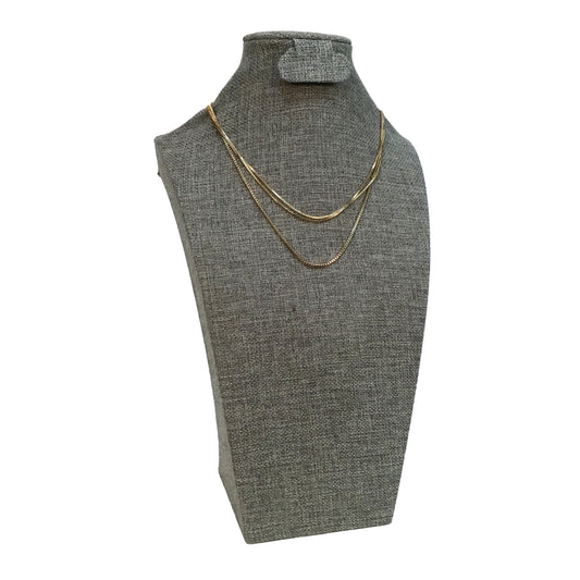 3-Piece Box Link Chain Necklace Set, Gold