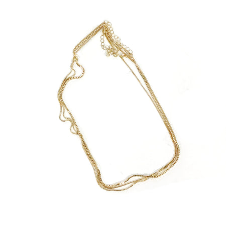 3-Piece Box Link Chain Necklace Set, Gold