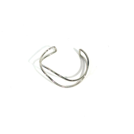 Wavy Wire Bangle Bracelet, Silver