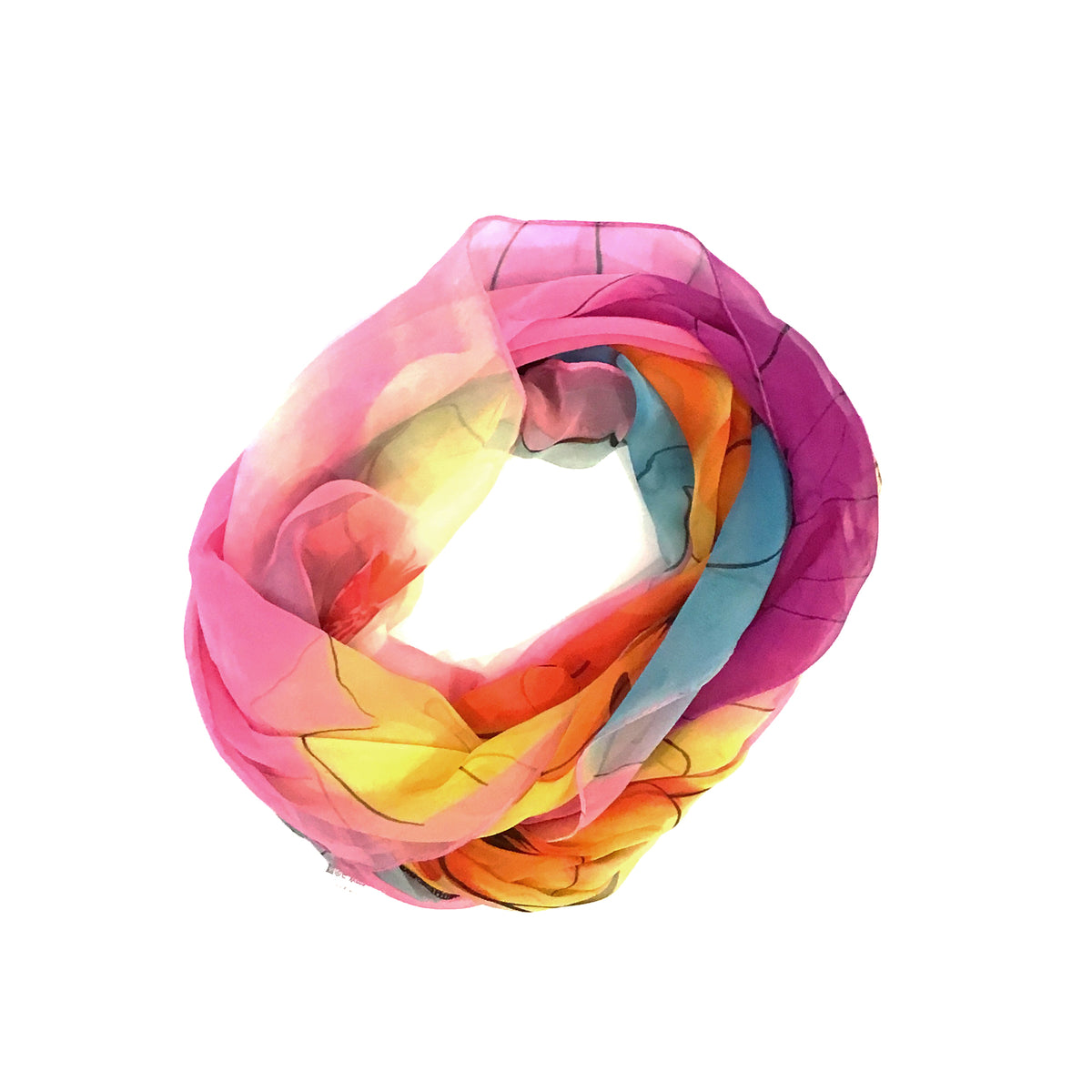 Chloe Ladies Fashion Infinity Scarf, Floral Pink