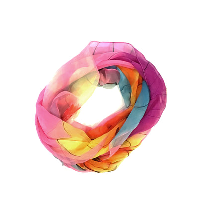 Chloe Ladies Fashion Infinity Scarf, Floral Pink