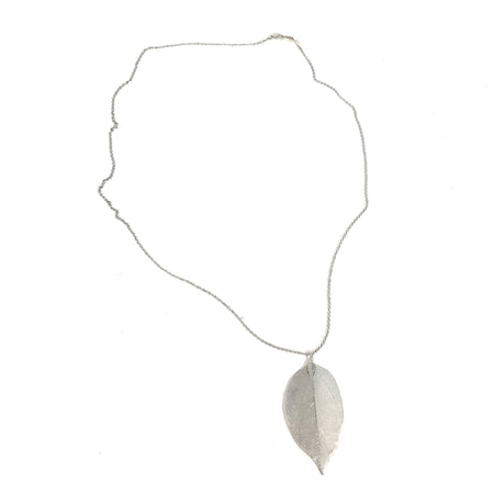 Atlanta Filigree Leaf Pendant Necklace, Silver