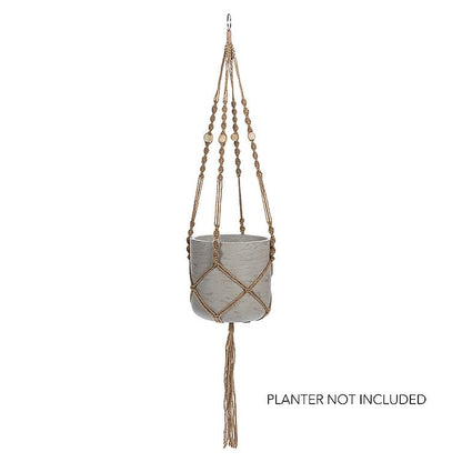 Jute Macrame Plant Hanger with Tail, 42in