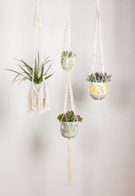 Load image into Gallery viewer, Cotton Macrame Plant Hanger with Fringe, 40in
