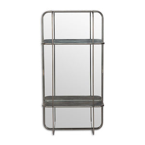 Rectangle Wall Mirror with Shelves, 31in