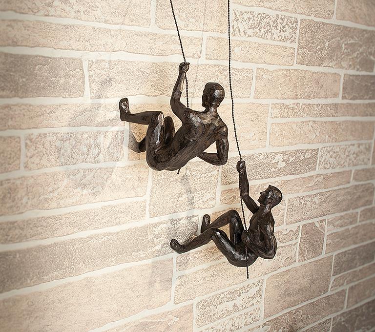 Resin Rock Climber Male Figurine, 8in, 2 Styles