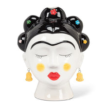 Load image into Gallery viewer, Frida Ceramic Vase, Eyes Closed, 9in
