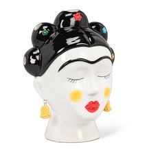 Load image into Gallery viewer, Frida Ceramic Vase, Eyes Closed, 9in
