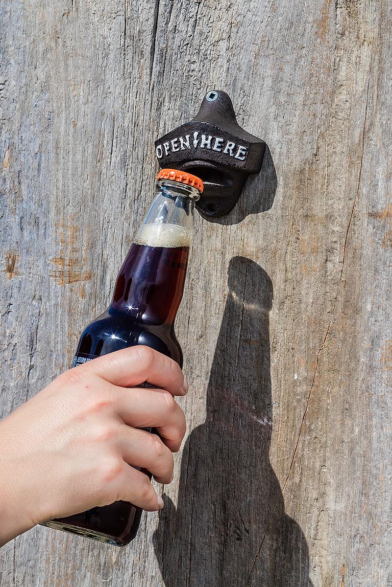 Open Here Cast Iron Wall Bottle Opener