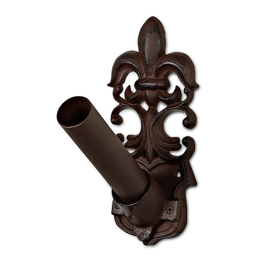 Cast Iron Fleur de Lis Flag Bracket, 11in