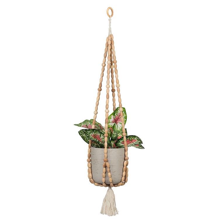 Hexagon Bead Plant Hanger, 34in