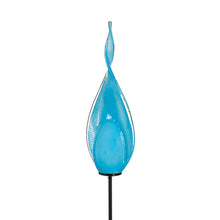 Load image into Gallery viewer, Solar Twist Art Glass Garden Stake, Blue, 36in
