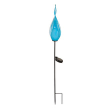 Load image into Gallery viewer, Solar Twist Art Glass Garden Stake, Blue, 36in
