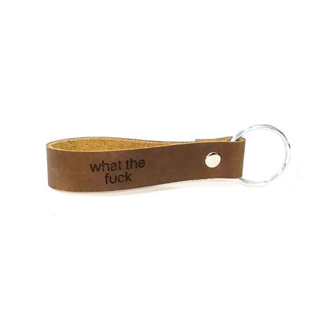 Engraved Leather Keychain, What the F*ck