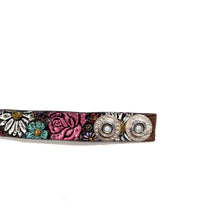 Load image into Gallery viewer, Leather Floral Cuff Bracelet, You Are Loved
