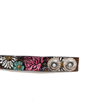 Leather Floral Cuff Bracelet, You Are Loved