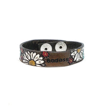 Load image into Gallery viewer, Leather Floral Cuff Bracelet, Badass
