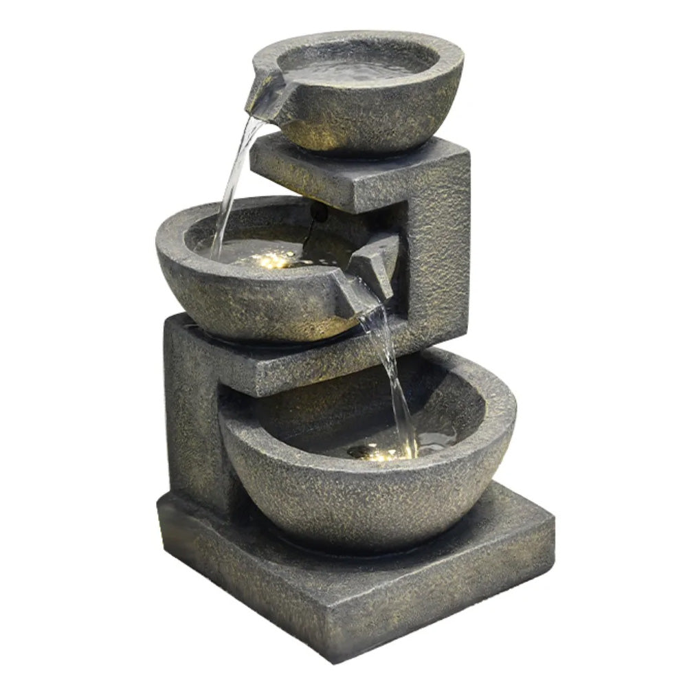 3 Pouring Bowls Fountain with 2 Warm White LEDs