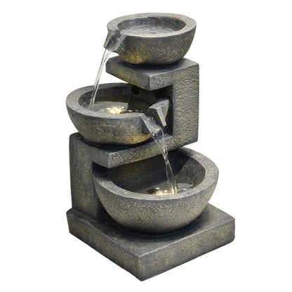 3 Pouring Bowls Fountain with 2 Warm White LEDs