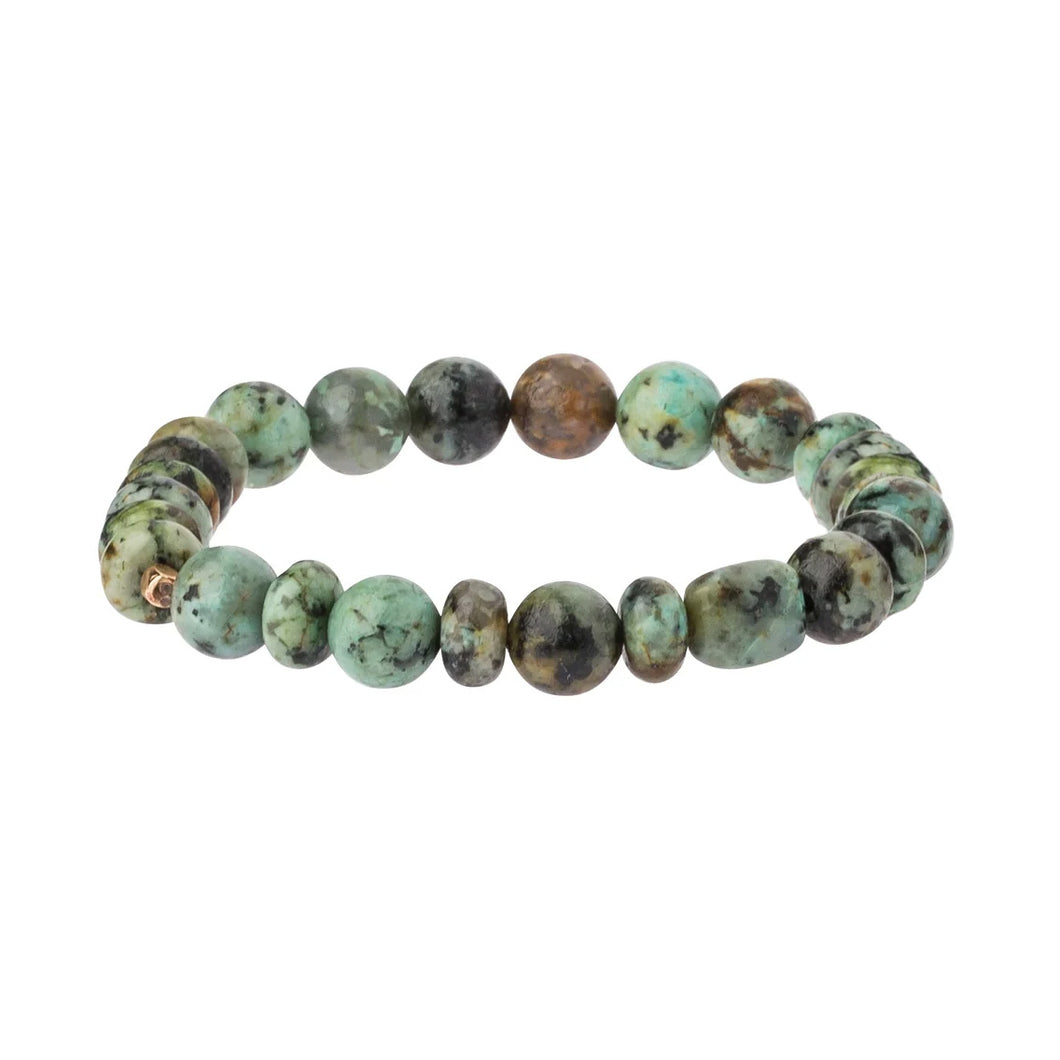 Stone Stacking Bracelet, African Turquoise