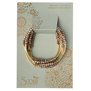 Scout Wrap Bracelet, Oyster/Gold